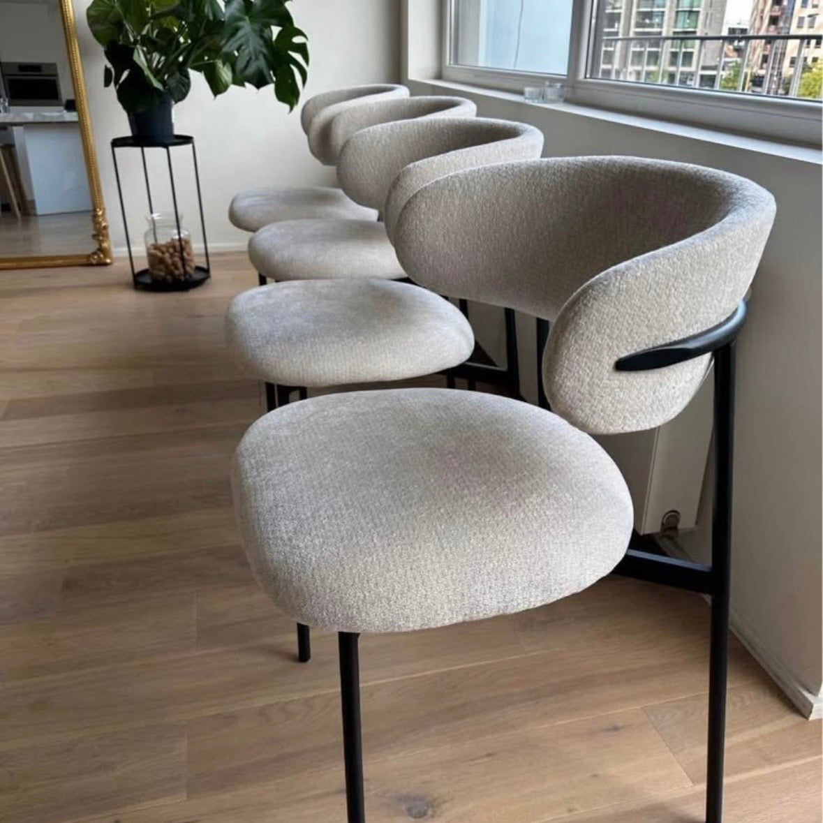 Kiara Spisebordsstol - Ecru Chenille