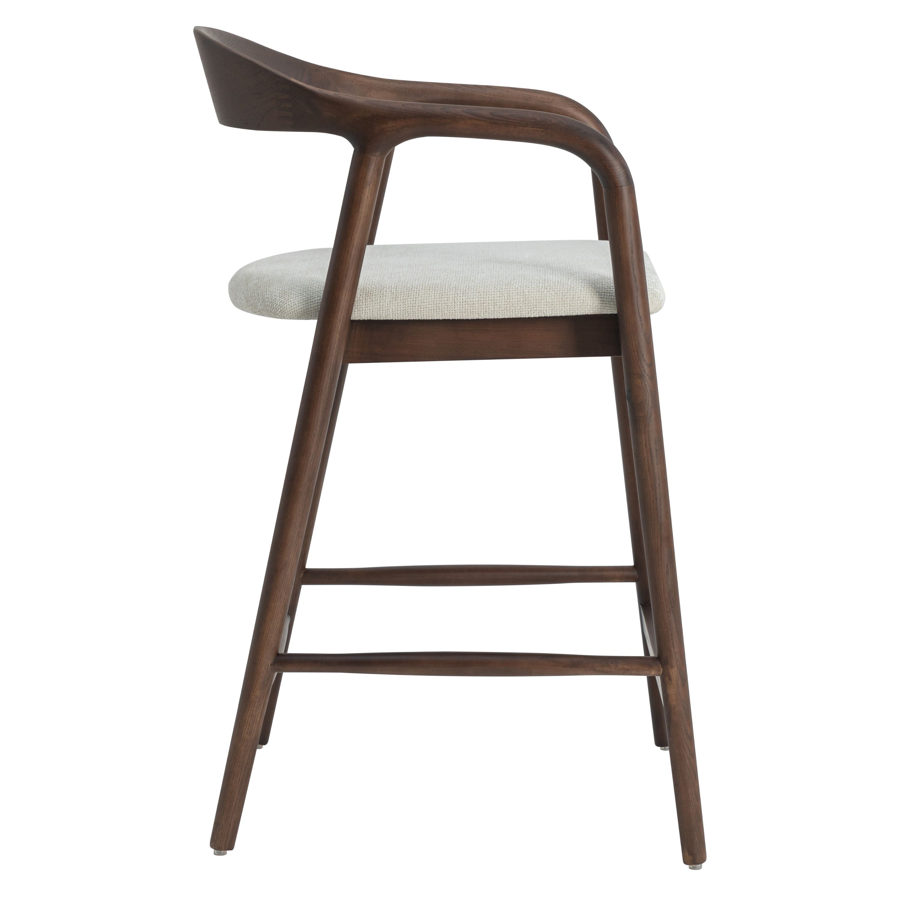 Andrea barstol i beige med japandi valnød-look | Skandinavisk-japansk design | Usuals