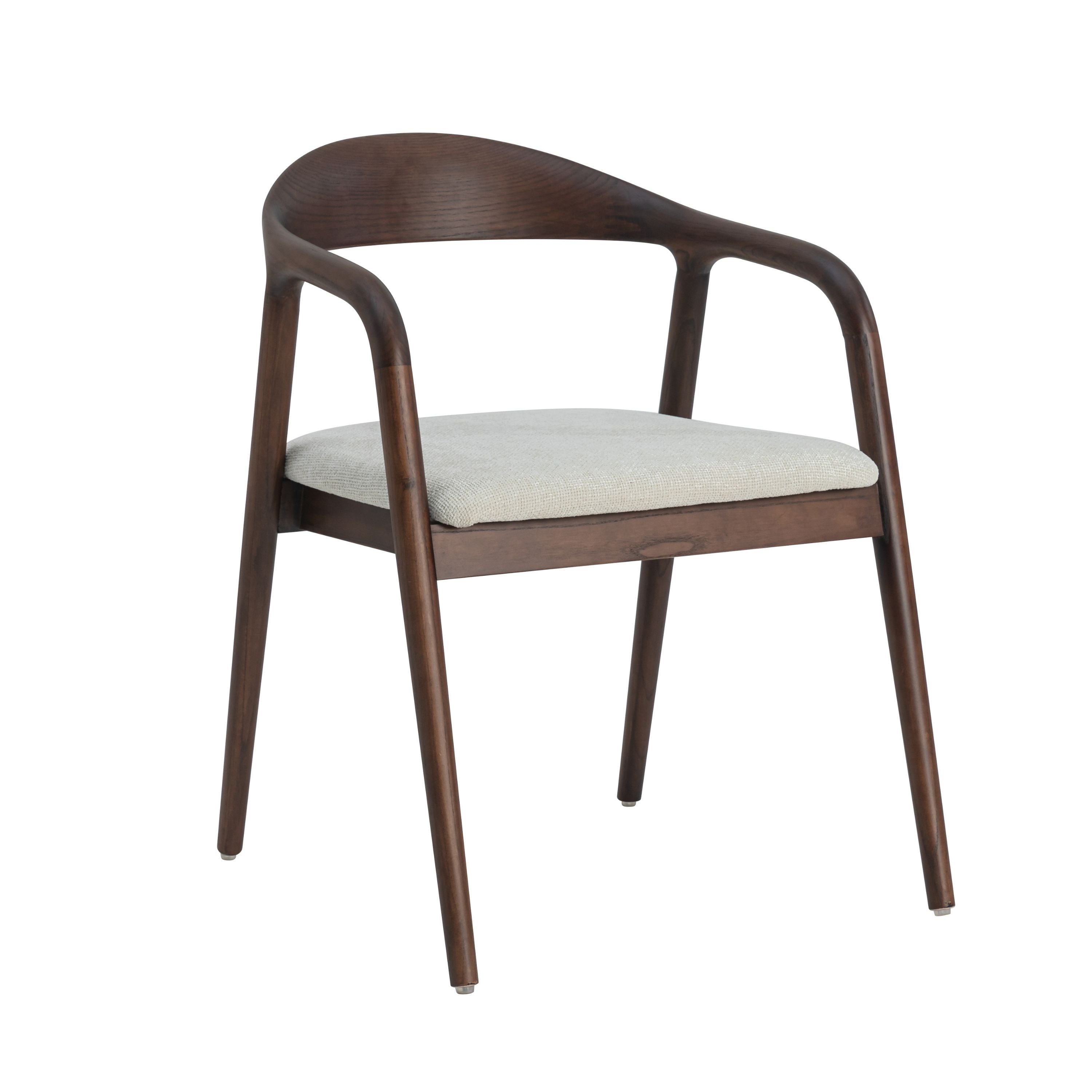 Andrea spisebordsstol i beige med japandi valnød-look | Naturlige toner og rent design | Usuals