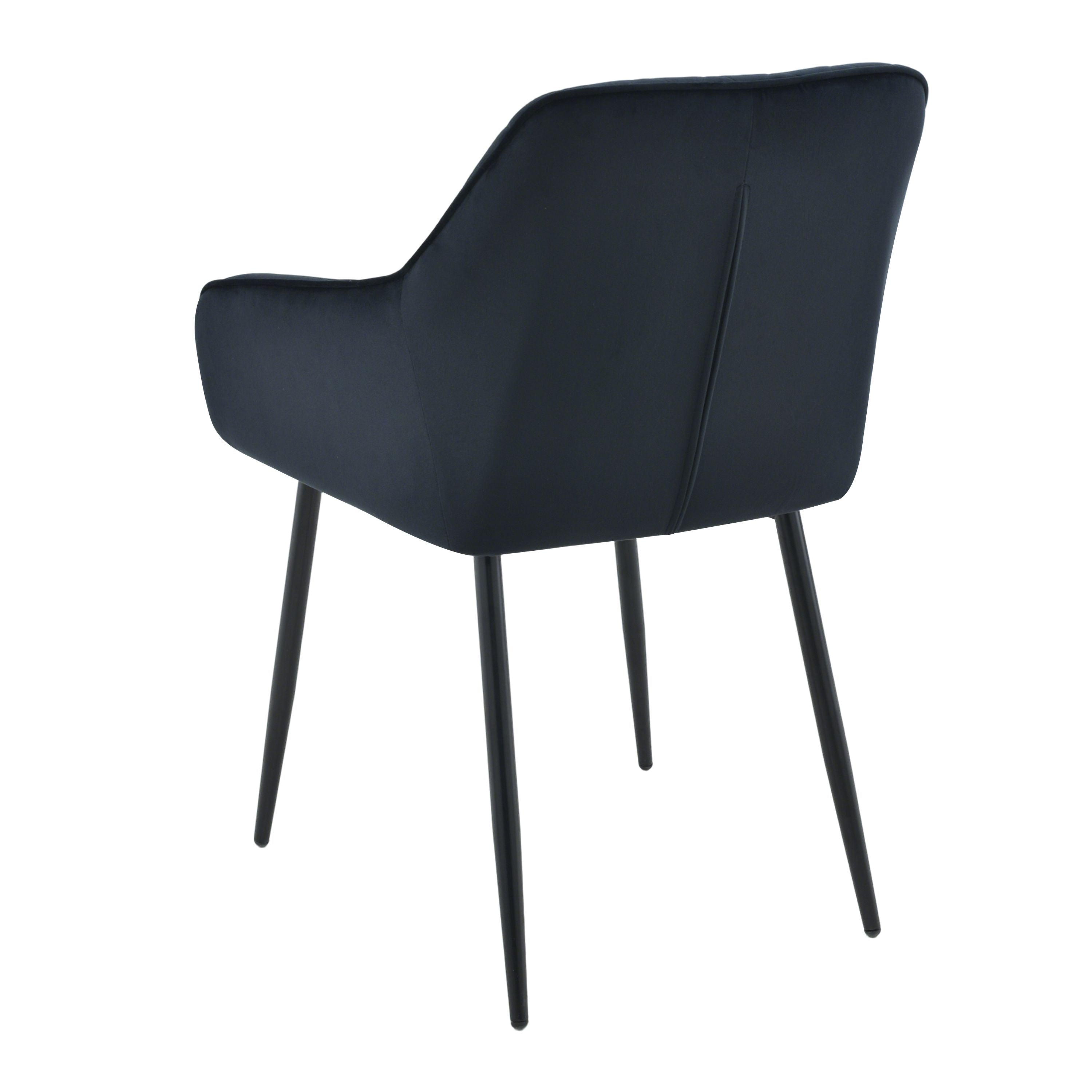 Mila Spisebordsstol - Sort Velour