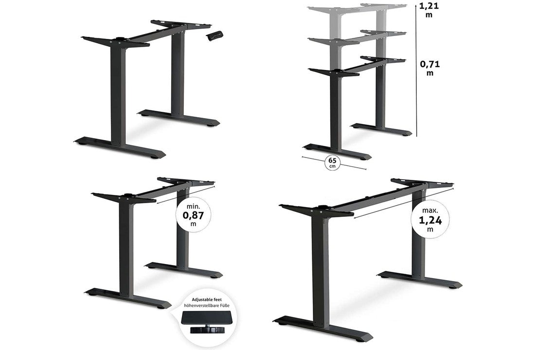 Hæve sænkebord - Dual Motor | Sort | 160 x 80 cm - Usuals