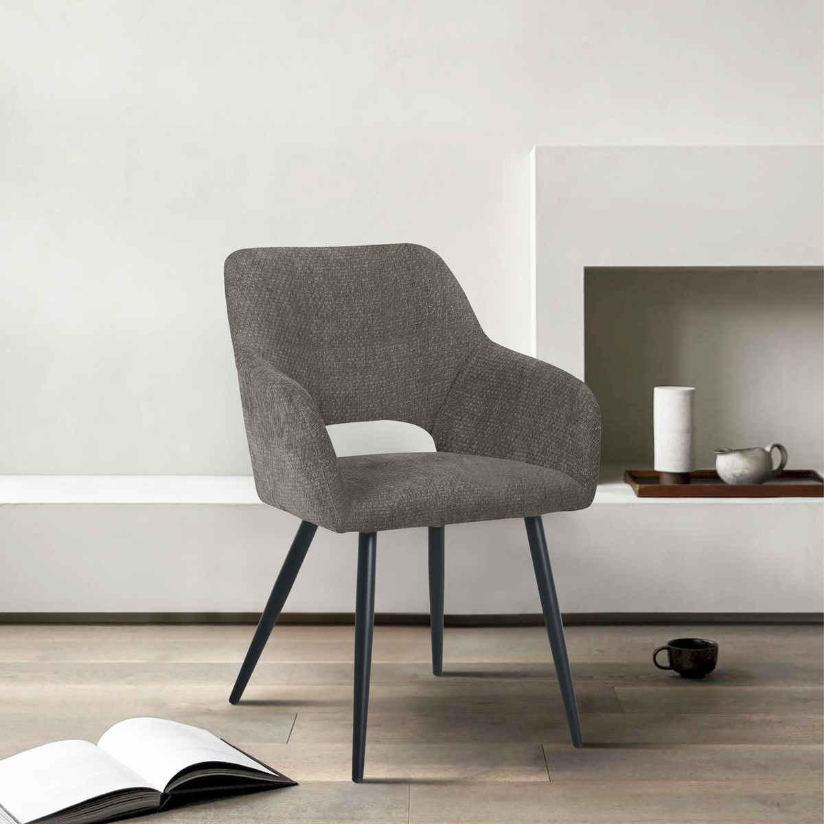 Jesper spisebordsstol i khaki chenille