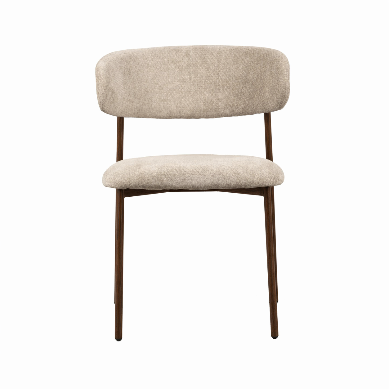 Kiara Spisebordsstol - Beige Chenille - Valnød-look