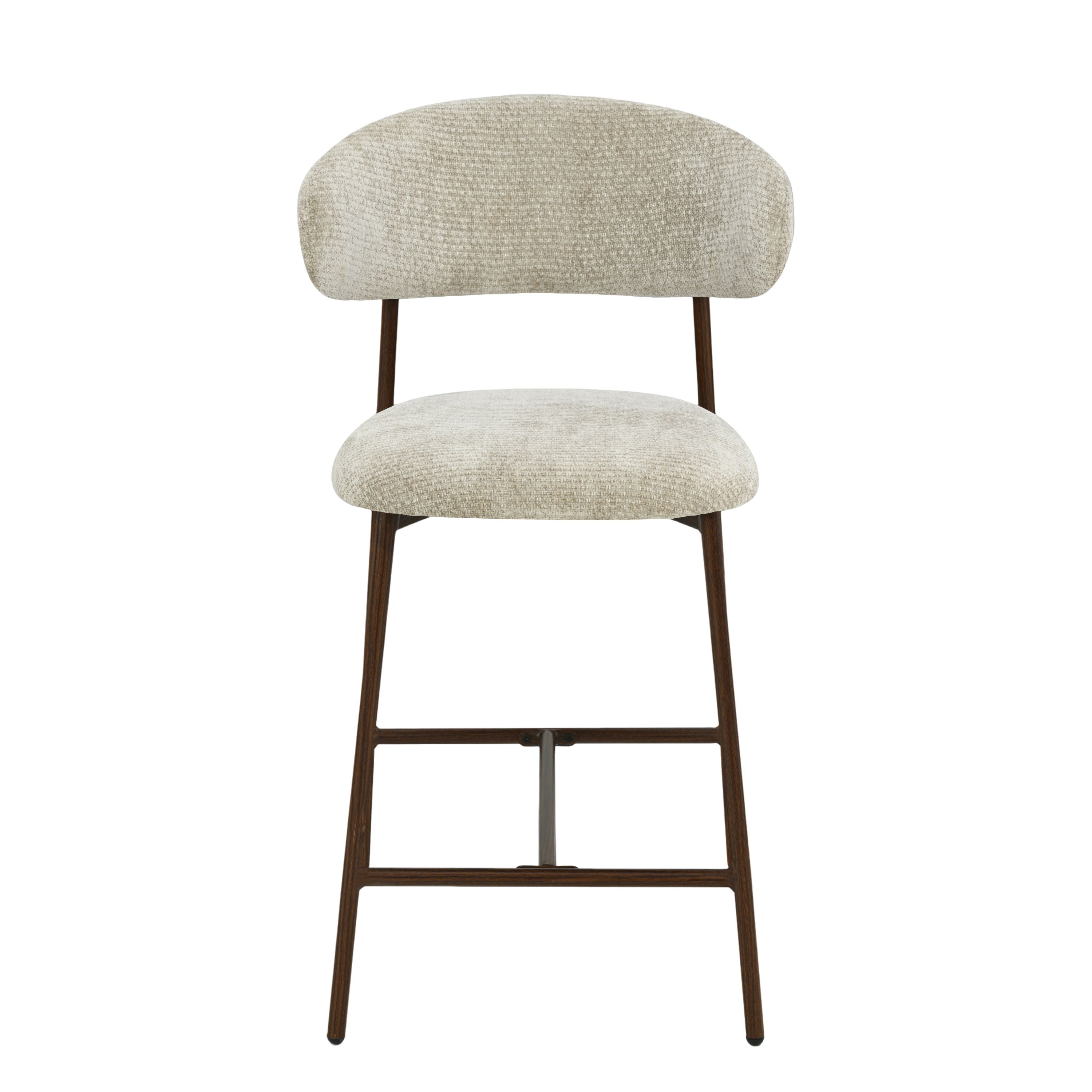 Kiara Barstol - Beige - Valnød-look