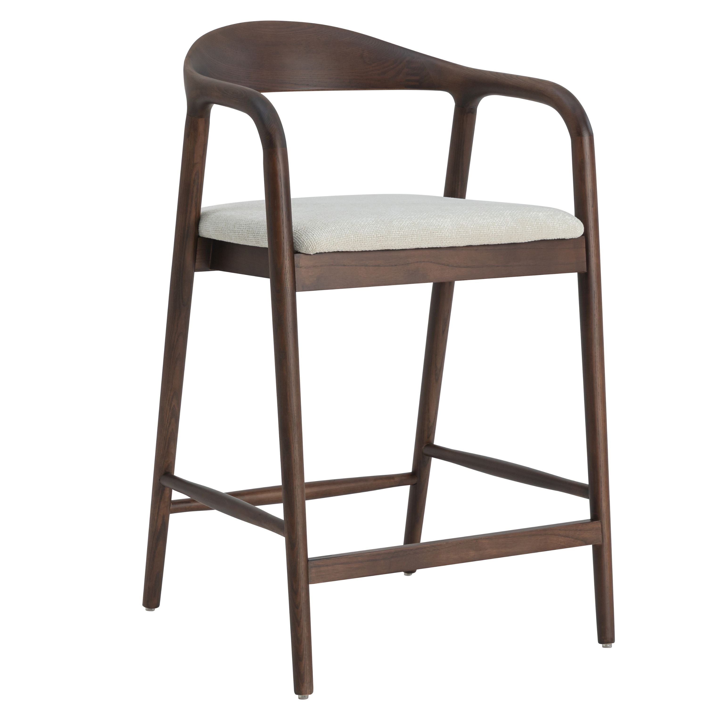 Andrea barstol i beige med japandi valnød-look | Skandinavisk-japansk design | Usuals