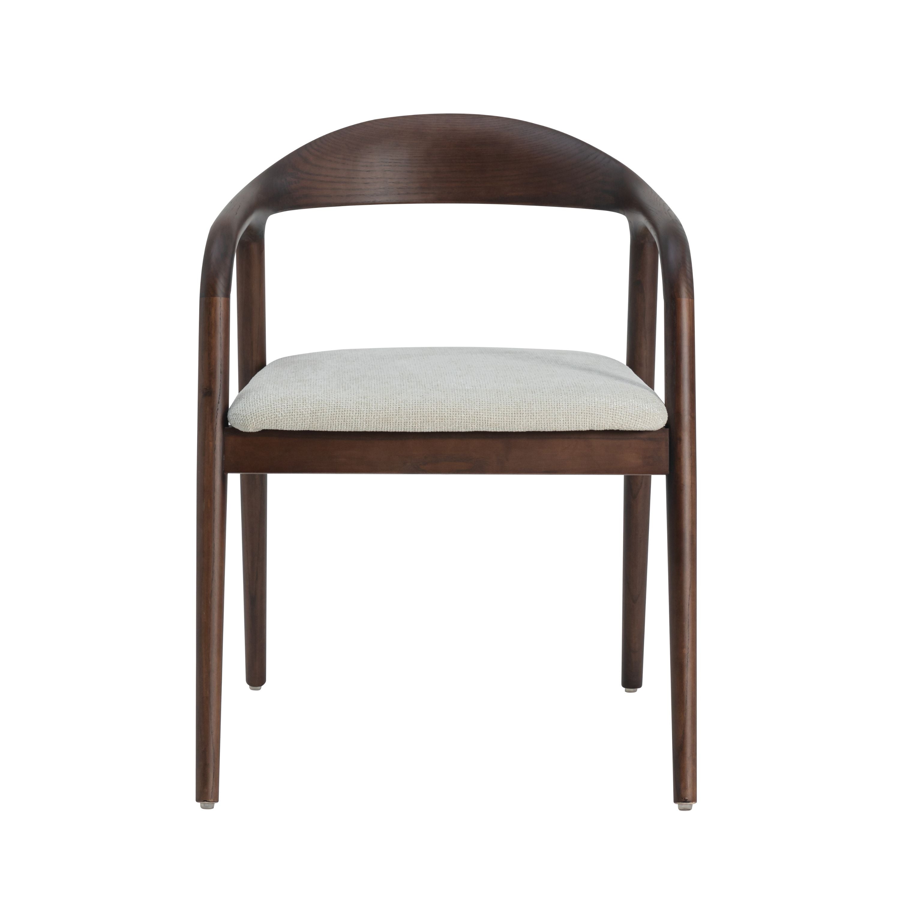 Beige Andrea spisebordsstol med japandi-stil valnød ben - skandinavisk-japansk elegance