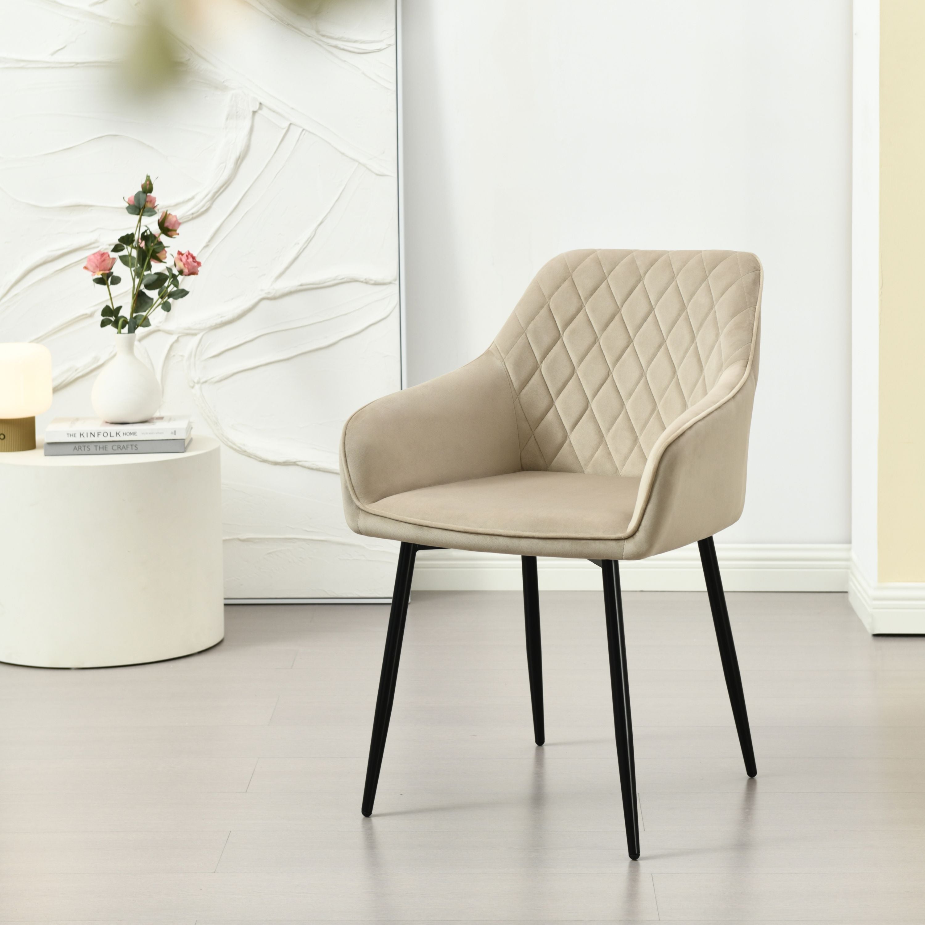 Mila Spisebordsstol - Beige Velour