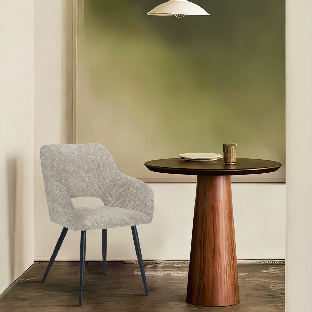 Jesper spisebordsstol i beige chenille