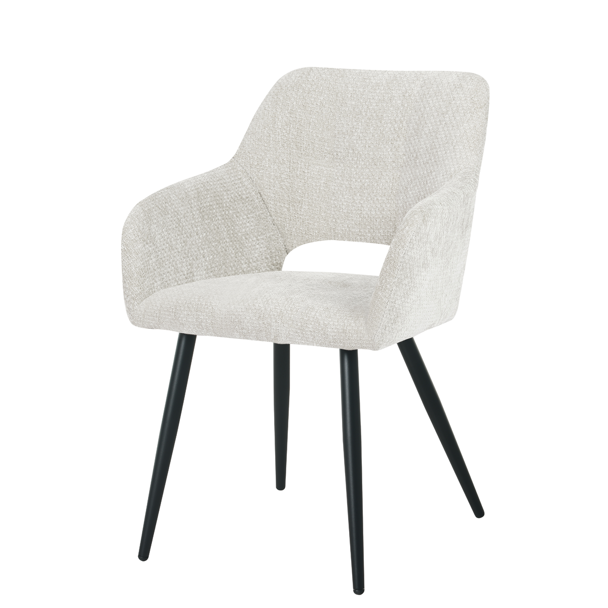 Jesper spisebordsstol i off-white chenille