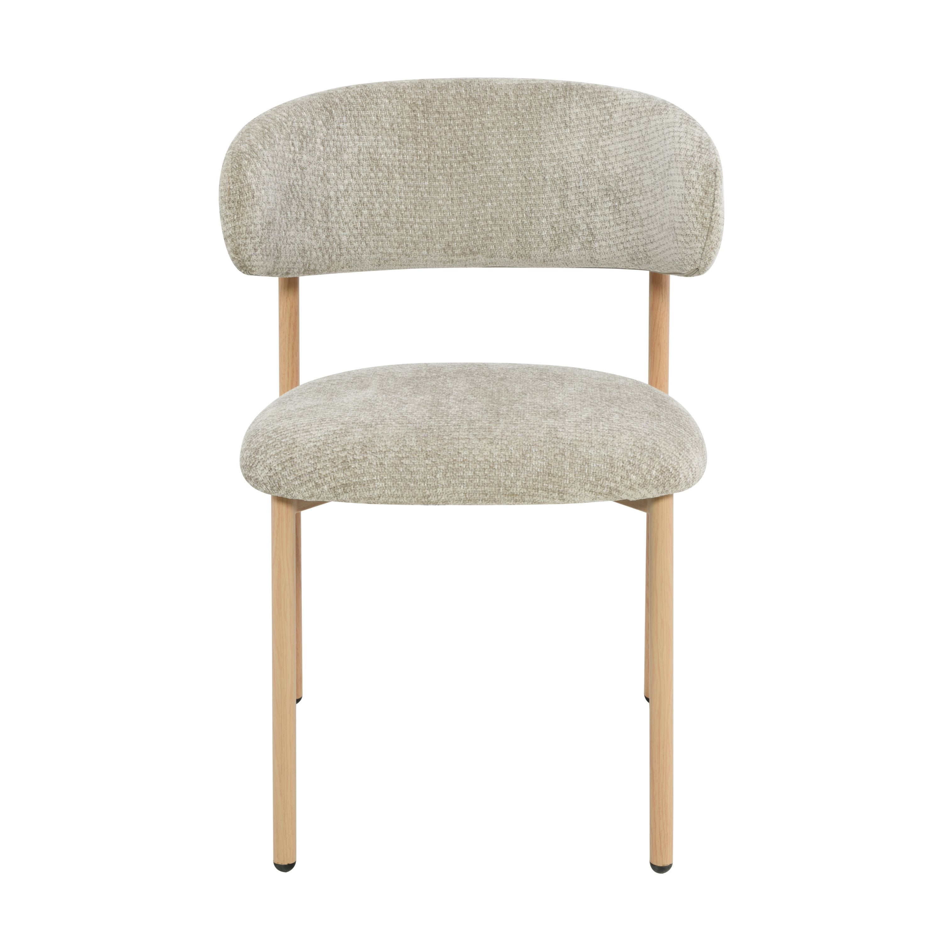 Kiara Spisebordsstol - Beige Chenille - Natur-look