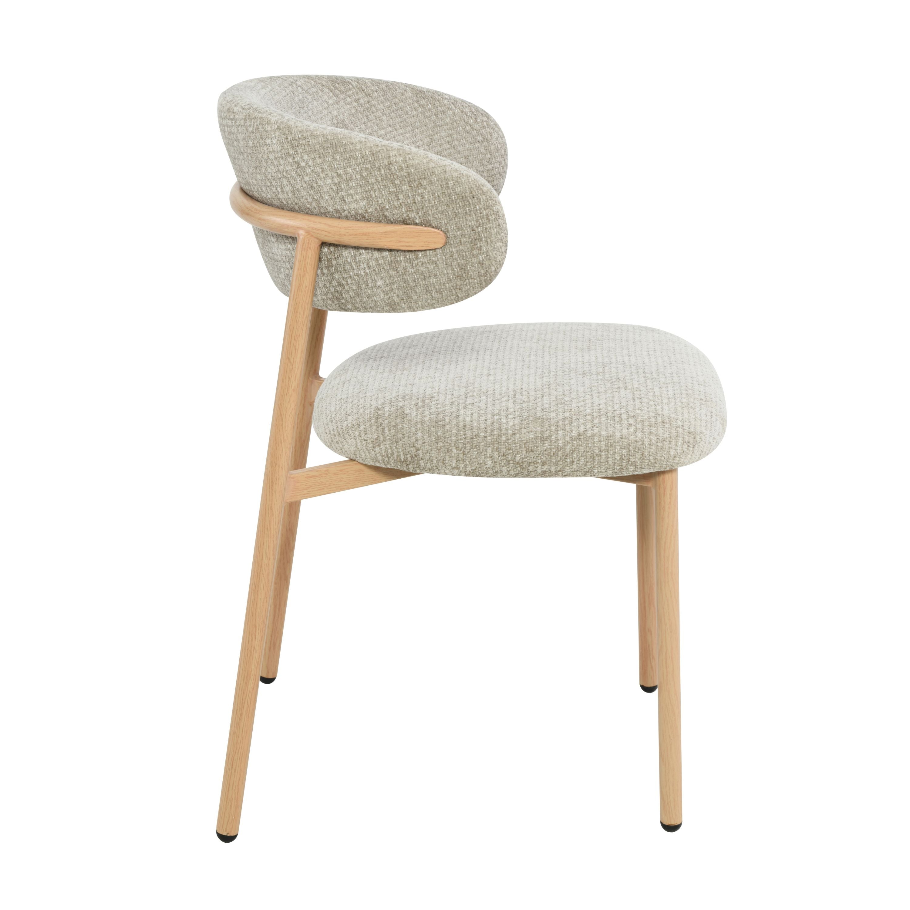 Kiara Spisebordsstol - Beige Chenille - Natur-look