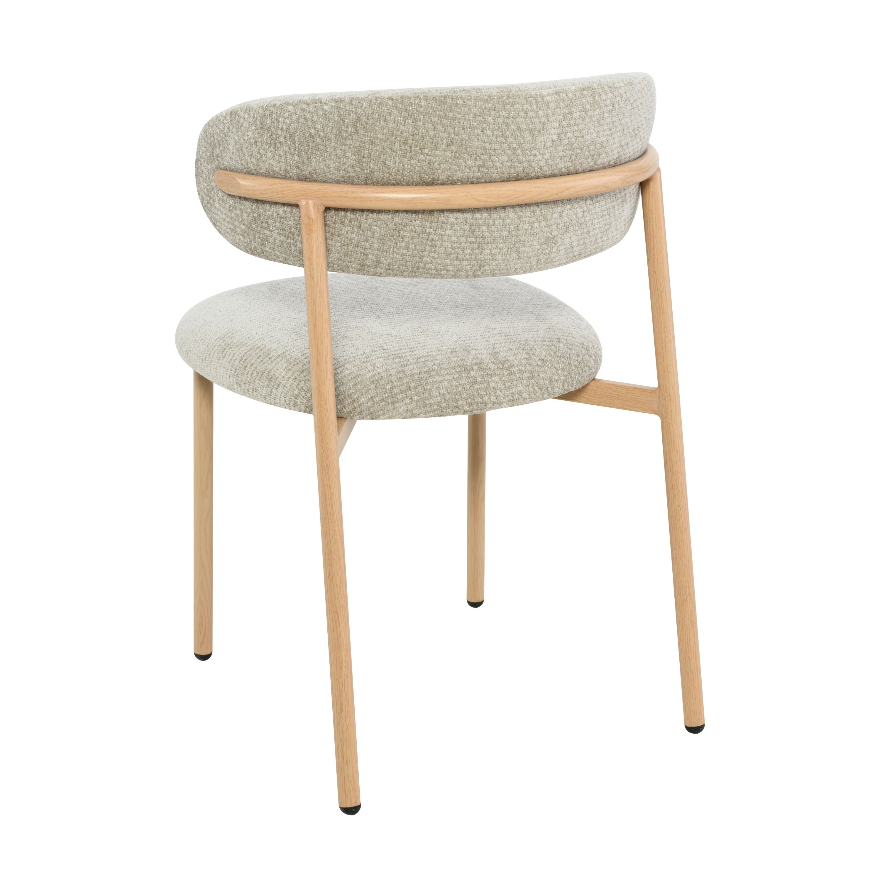 Kiara Spisebordsstol - Beige Chenille - Natur-look