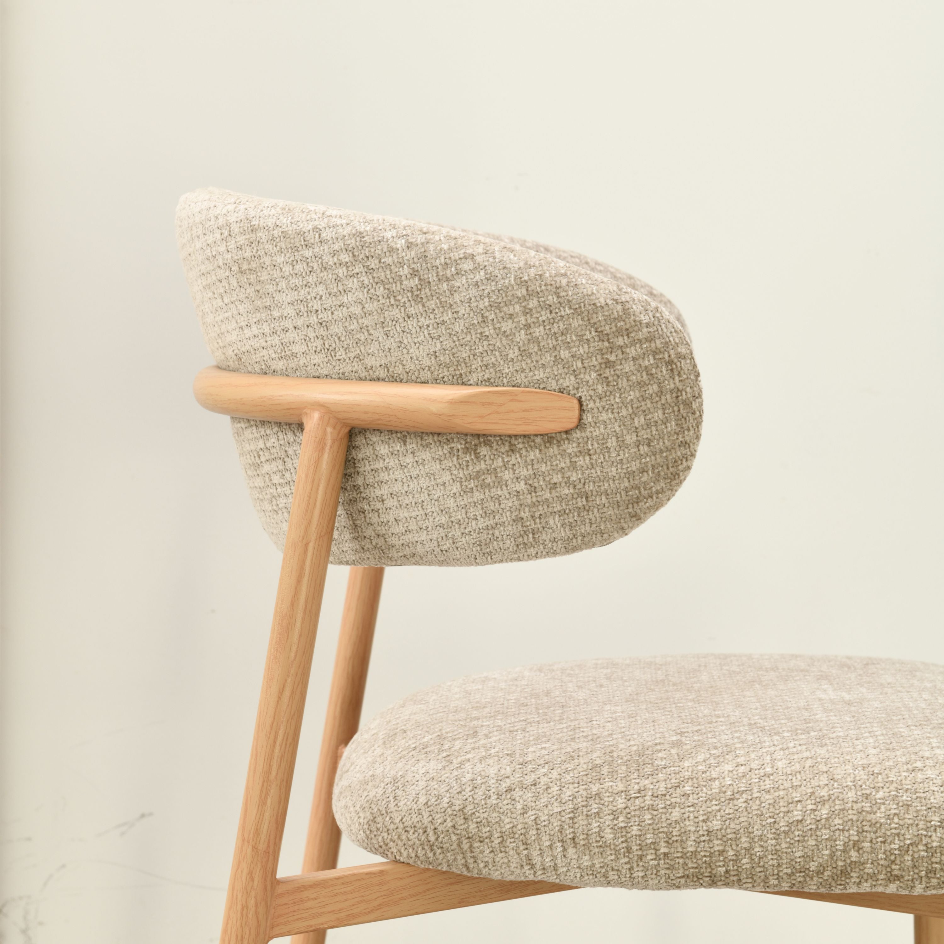 Kiara Spisebordsstol - Beige Chenille - Natur-look