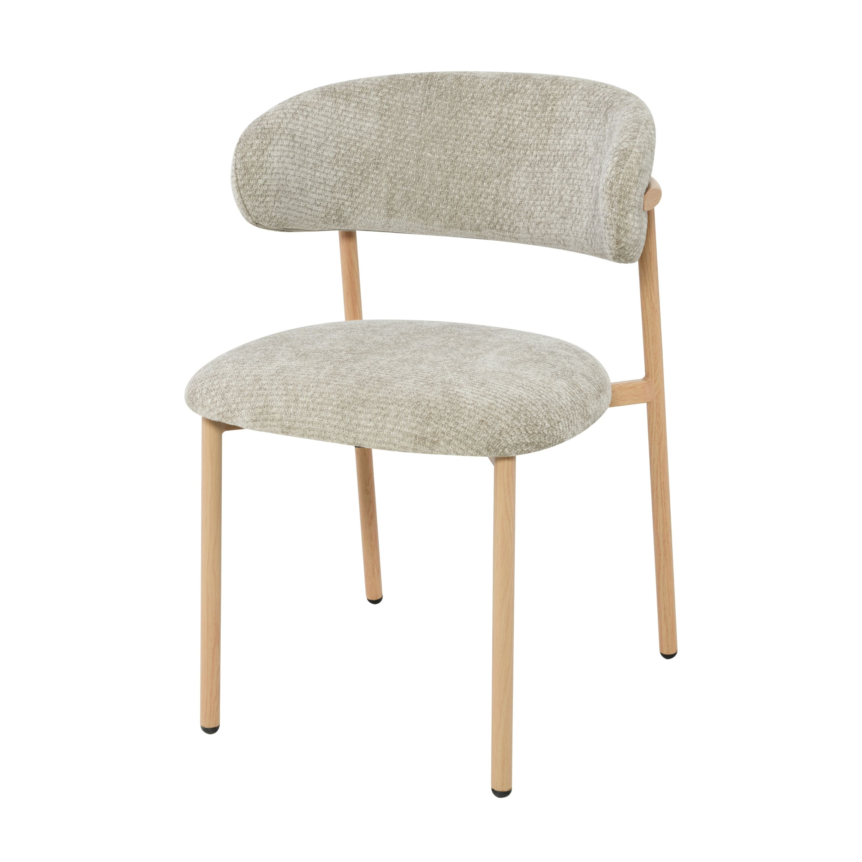 Kiara Spisebordsstol - Beige Chenille - Natur-look