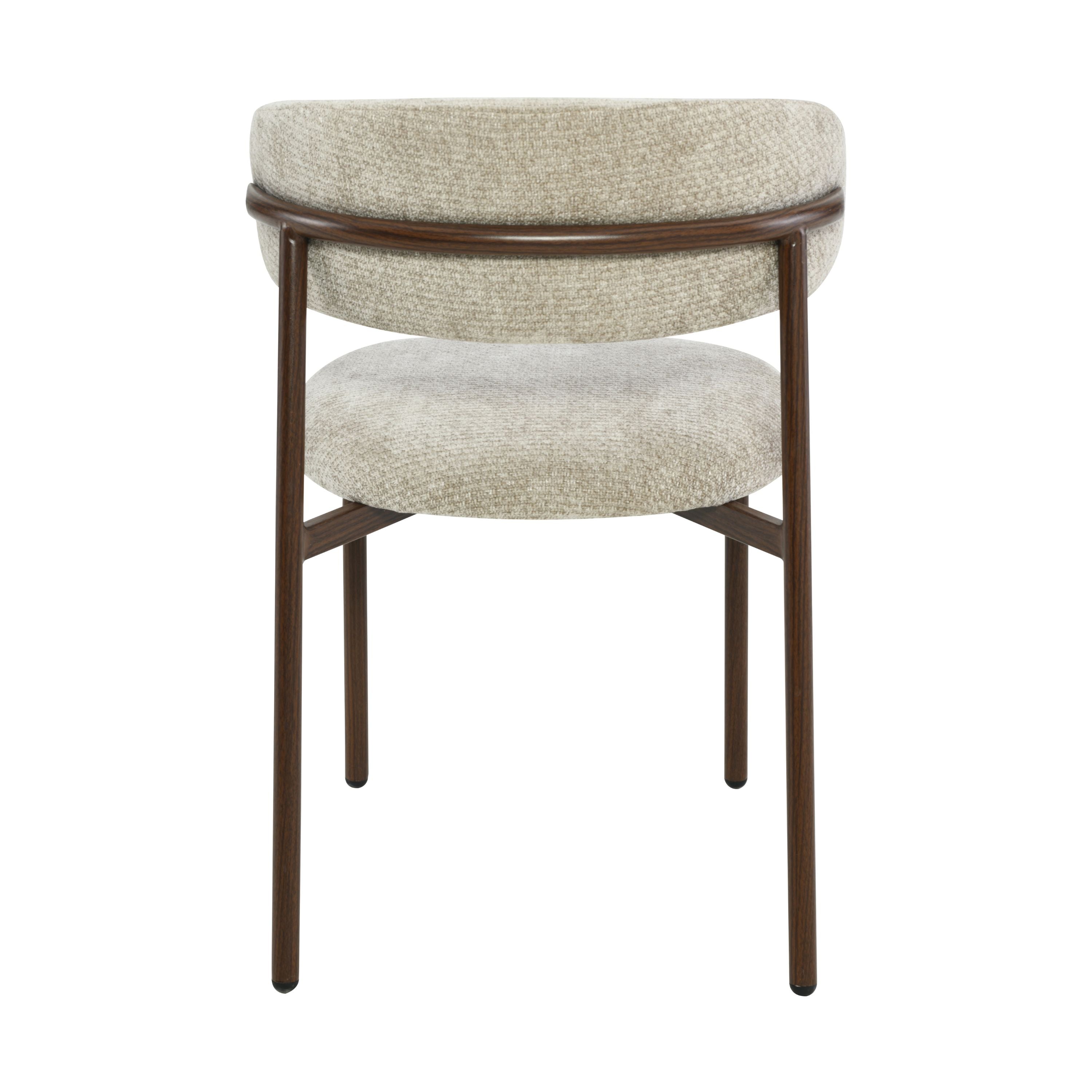 Kiara Spisebordsstol - Beige Chenille - Valnød-look